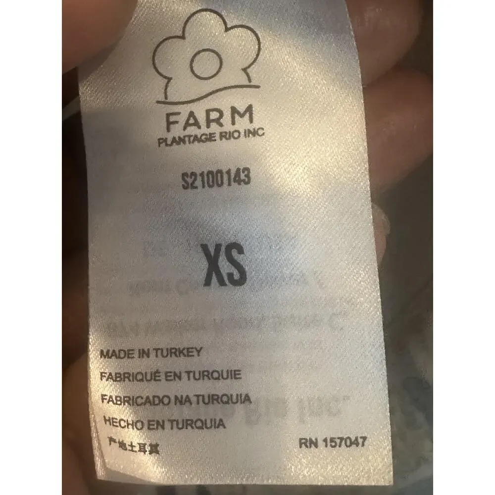 Farm Rio Shirt Womens XS Multicolor Tropical Patchwork Button Front Boho - Picture 6 of 7